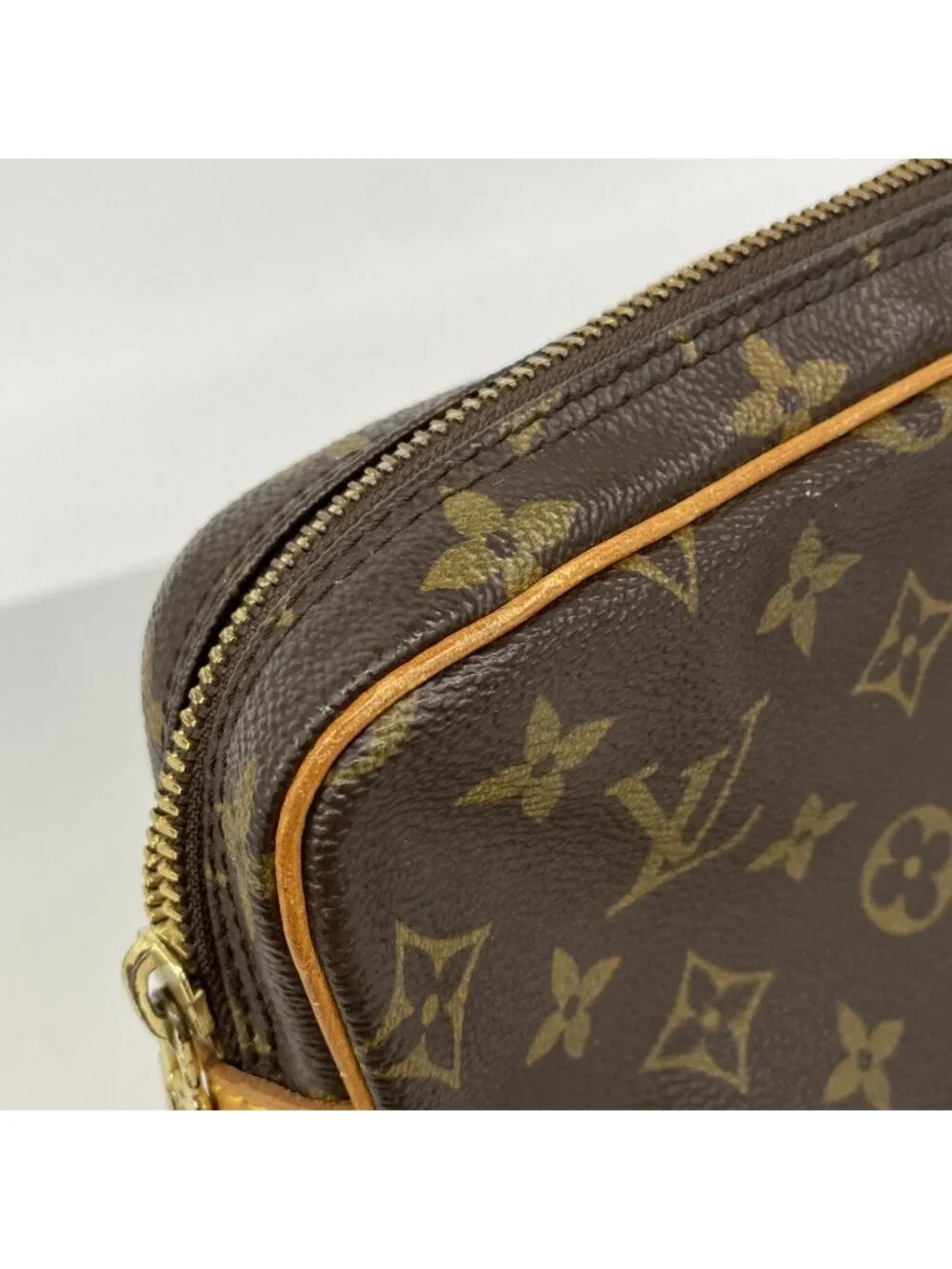 Louis Vuitton Clutch Monogram Marly Dragonne GM Brown